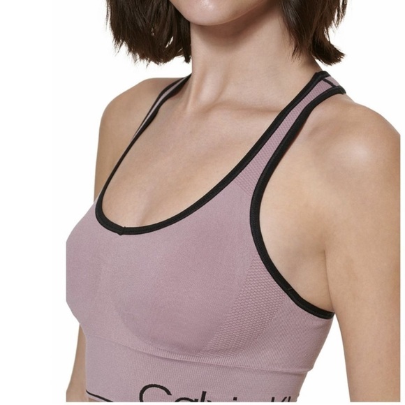 Calvin Klein Performance Womens Purple Medium Impact Workout Sports Bra - Picture 4 of 13